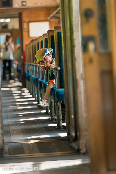 on a train