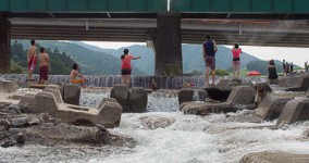 playing at the river I